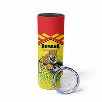 Custom Football Guyana Skinny Tumbler Golden Jaguars