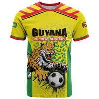 Custom Football Guyana T Shirt Golden Jaguars