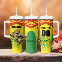 Custom Football Guyana Tumbler With Handle Golden Jaguars