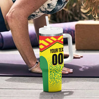 Custom Football Guyana Tumbler With Handle Golden Jaguars