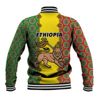 Ethiopia Baseball Jacket Ethiopian Lion Of Judah With African Pattern - Wonder Print Shop