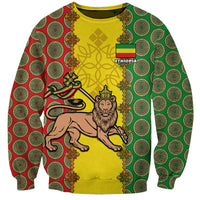 Ethiopia Sweatshirt Ethiopian Lion Of Judah With African Pattern - Wonder Print Shop