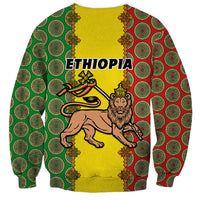 Ethiopia Sweatshirt Ethiopian Lion Of Judah With African Pattern - Wonder Print Shop