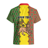 Personalised Ethiopia Hawaiian Shirt Ethiopian Lion Of Judah With African Pattern - Wonder Print Shop