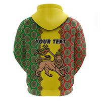 Personalised Ethiopia Hoodie Ethiopian Lion Of Judah With African Pattern - Wonder Print Shop