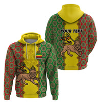 Personalised Ethiopia Hoodie Ethiopian Lion Of Judah With African Pattern - Wonder Print Shop