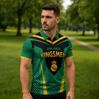 Custom Jamaica 2026 Cricket Kingsmen Zipper Polo Shirt We Are Tallawah
