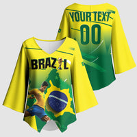 Custom Brazil 2026 World Football Kimono Sleeve Blouse Selecao Champions