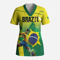 Custom Brazil 2026 World Football Scrub Top Selecao Champions