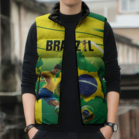 Custom Brazil 2026 World Football Sleeveless Puffer Jacket Selecao Champions