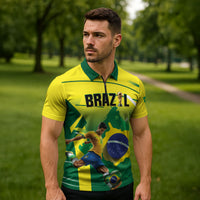 Custom Brazil 2026 World Football Zipper Polo Shirt Selecao Champions