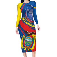 Ecuador Independence Day Long Sleeve Bodycon Dress Dios patria y libertad - Wonder Print Shop