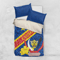 Congo DR Bedding Set Coat Of Arms Leopard Pattern - Wonder Print Shop