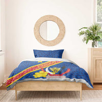 Congo DR Bedding Set Coat Of Arms Leopard Pattern - Wonder Print Shop