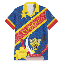 Congo DR Family Matching Mermaid Dress and Hawaiian Shirt Coat Of Arms Leopard Pattern - Wonder Print Shop