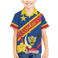 Congo DR Family Matching Mermaid Dress and Hawaiian Shirt Coat Of Arms Leopard Pattern - Wonder Print Shop