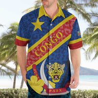 Congo DR Hawaiian Shirt Coat Of Arms Leopard Pattern - Wonder Print Shop