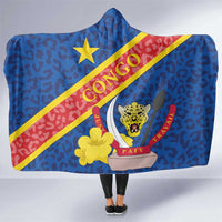Congo DR Hooded Blanket Coat Of Arms Leopard Pattern