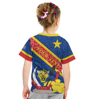 Congo DR Kid T Shirt Coat Of Arms Leopard Pattern - Wonder Print Shop