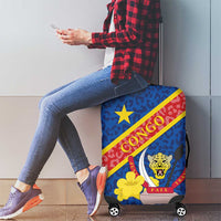 Congo DR Luggage Cover Coat Of Arms Leopard Pattern - Wonder Print Shop