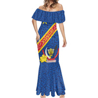 Congo DR Mermaid Dress Coat Of Arms Leopard Pattern - Wonder Print Shop