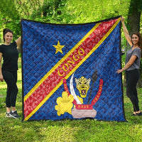 Congo DR Quilt Coat Of Arms Leopard Pattern - Wonder Print Shop