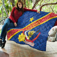 Congo DR Quilt Coat Of Arms Leopard Pattern - Wonder Print Shop