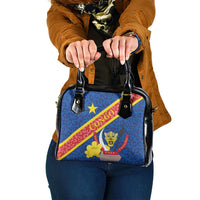 Congo DR Shoulder Handbag Coat Of Arms Leopard Pattern