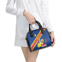 Congo DR Shoulder Handbag Coat Of Arms Leopard Pattern