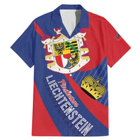 Liechtenstein Family Matching Mermaid Dress and Hawaiian Shirt Coat Of Arms Blue Red Color - Wonder Print Shop