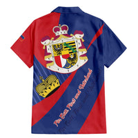 Liechtenstein Family Matching Mermaid Dress and Hawaiian Shirt Coat Of Arms Blue Red Color - Wonder Print Shop