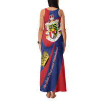 Liechtenstein Family Matching Tank Maxi Dress and Hawaiian Shirt Coat Of Arms Blue Red Color - Wonder Print Shop