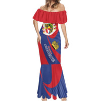 Liechtenstein Mermaid Dress Coat Of Arms Blue Red Color - Wonder Print Shop