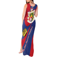 Liechtenstein Tank Maxi Dress Coat Of Arms Blue Red Color - Wonder Print Shop