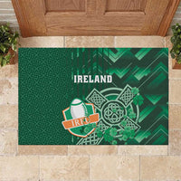 Ireland 2024 Rugby Rubber Doormat Irish Shamrock Celtic Cross - Wonder Print Shop