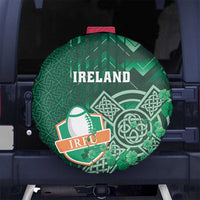 Ireland 2024 Rugby Spare Tire Cover Irish Shamrock Celtic Cross - Wonder Print Shop