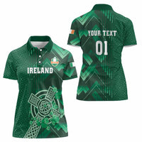 Ireland 2024 Rugby Women Polo Shirt Irish Shamrock Celtic Cross - Wonder Print Shop