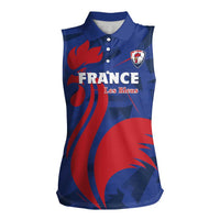 France 2024 Rugby Women Sleeveless Polo Shirt Bravo Les Bleus - Wonder Print Shop
