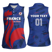 France 2024 Rugby Women Sleeveless Polo Shirt Bravo Les Bleus - Wonder Print Shop