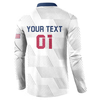 USA 2024 Rugby Button Sweatshirt Soar Like an Eagle White Version - Wonder Print Shop