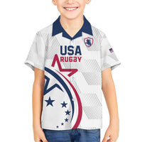 USA 2024 Rugby Family Matching Short Sleeve Bodycon Dress and Hawaiian Shirt Soar Like an Eagle White Version - Wonder Print Shop