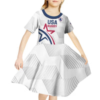 USA 2024 Rugby Kid Short Sleeve Dress Soar Like an Eagle White Version - Wonder Print Shop