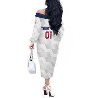 USA 2024 Rugby Off The Shoulder Long Sleeve Dress Soar Like an Eagle White Version - Wonder Print Shop