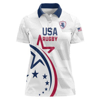 USA 2024 Rugby Women Polo Shirt Soar Like an Eagle White Version - Wonder Print Shop