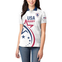 USA 2024 Rugby Women Polo Shirt Soar Like an Eagle White Version - Wonder Print Shop