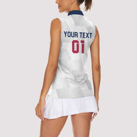 USA 2024 Rugby Women Sleeveless Polo Shirt Soar Like an Eagle White Version - Wonder Print Shop