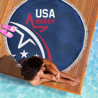 USA 2024 Rugby Beach Blanket Soar Like an Eagle Blue Version - Wonder Print Shop