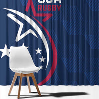 USA 2024 Rugby Window Curtain Soar Like an Eagle Blue Version - Wonder Print Shop