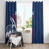 USA 2024 Rugby Window Curtain Soar Like an Eagle Blue Version - Wonder Print Shop