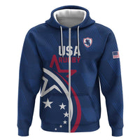 USA 2024 Rugby Zip Hoodie Soar Like an Eagle Blue Version - Wonder Print Shop
